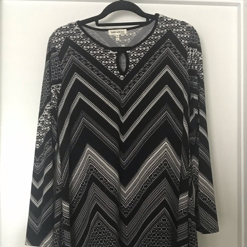 Black and White Blouse